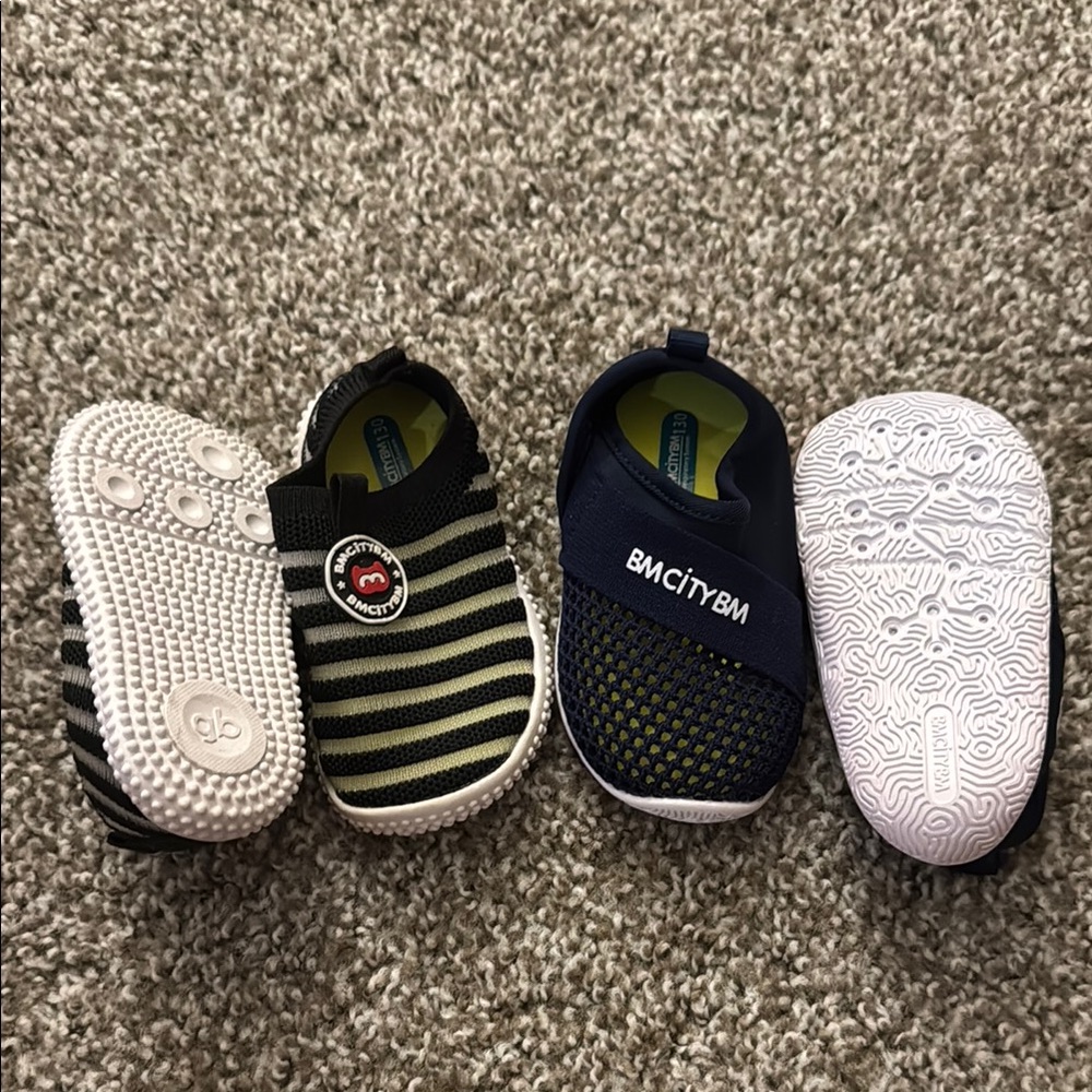 Kids Striped and Navy Shoes